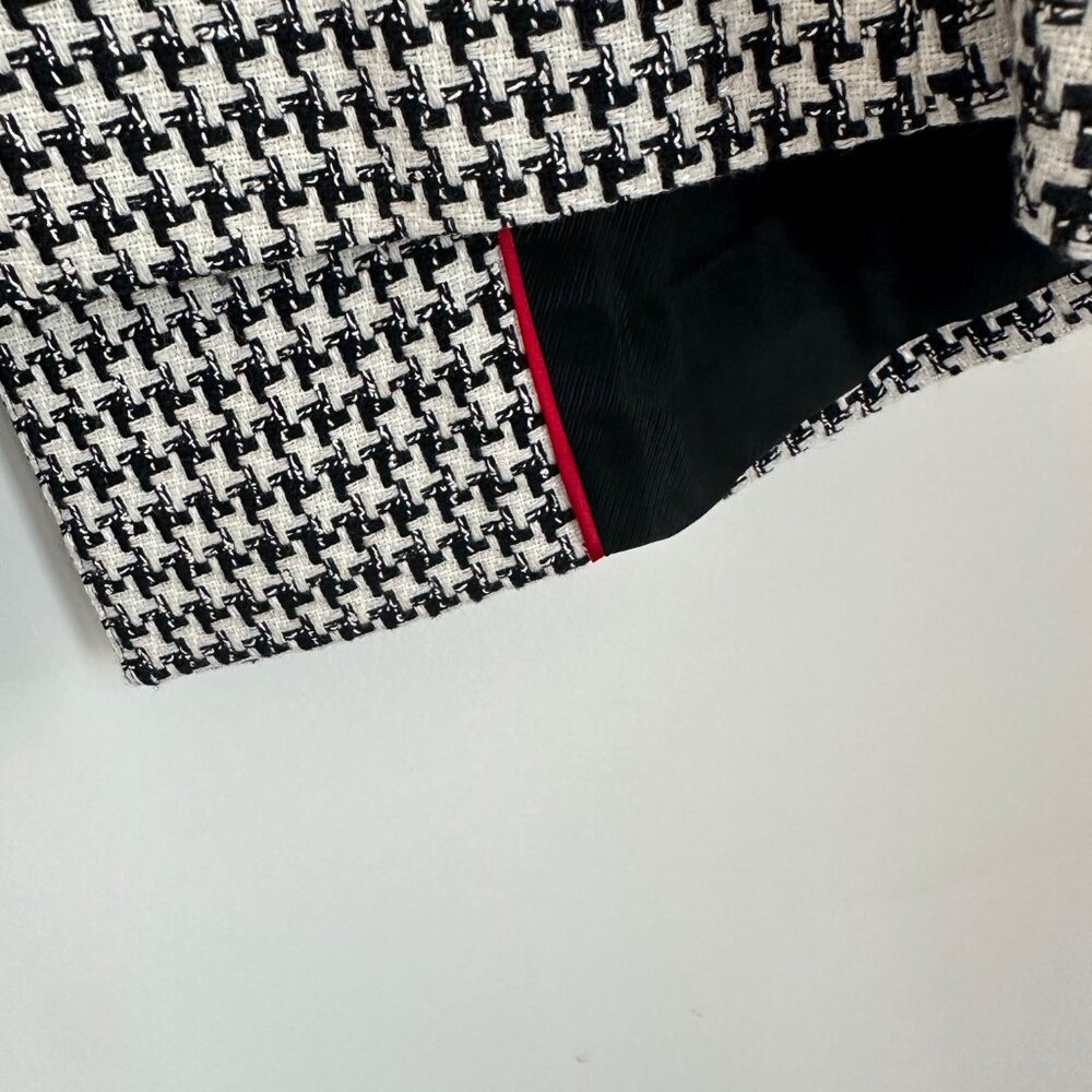 White House Black Market Houndstooth Blazer & Skirt Set | Classic Black & White - Picture 8 of 14
